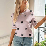 Zeagoo Short Sleeve Sweater Crew Neck Dressy Casual Soft Knit Tops