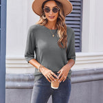 Zeagoo Loose Short Sleeve Tunic Tops Crochet Knit Pullover Sweater