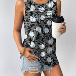Zeagoo Tank Top Blouses Scooped Neck Pleated Front Shirts