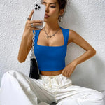 Zeagoo Square Neck Ribbed Tank Tops