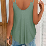 Zeagoo Flowy Strap Eyelet Embroidery Sleeveless Casual Tank Top