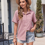Zeagoo Short Sleeve Button Down Shirt Casual Loose Fit Blouses