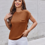 Zeagoo Sleeveless Cape Sleeve Knit Ribbed Tank Tops