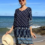 Zeagoo Summer Dresses Women's Bohemian Flower Dress (DE Only)