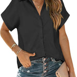 Zeagoo Women's Blouse Short Sleeve Shirts (DE Only)