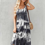 Zeagoo Floral Beach Sundress Casual A-Line Midi Tank Dresses