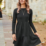 Zeagoo Women's Autumn Dress Long Sleeve Round Neck Knitted Dress