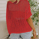 Zeagoo Short Sleeve Crochet Sweater Tops