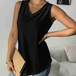 Zeagoo Women Eyelet Tank Tops Sleeveless Shirts V Neck Cute Top