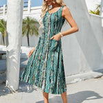 Zeagoo Floral Beach Sundress Casual A-Line Midi Tank Dresses
