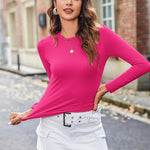 Zeagoo Women Y2K Crewneck Long Sleeve Slim Fit T-Shirt