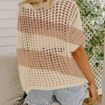Zeagoo Short Sleeve Crochet Sweater Tops