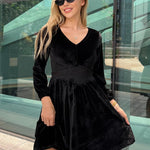 Zeagoo Women's Elegant Velvet Dress Winter Dress (DE Only)