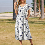 Zeagoo Floral Dress Short Sleeve Beach Dress