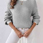 Zeagoo Sweater Casual Long Sleeve Color Block Loose Pullover