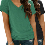 Zeagoo Women Casual Soft V Neck Basic Tee Tops
