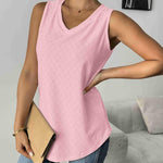 Zeagoo Women Eyelet Tank Tops Sleeveless Shirts V Neck Cute Top