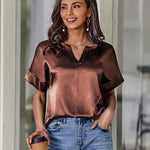 Satin Silk Blouse Tops - Zeagoo (Us Only)
