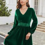 Zeagoo Women's Elegant Velvet Dress Winter Dress (DE Only)