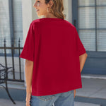 Zeagoo Women Short Sleeve T Shirts Round Neck Oversized Tee