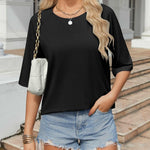 Zeagoo Oversized Loose Fit Short Sleeve Striped Tops