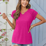 Zeagoo Short Sleeve Shirts Loose Fit V Neck T Shirts