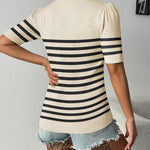 Zeagoo Short Sleeve Sweaters Soft Casual V Neck Pullover Tops