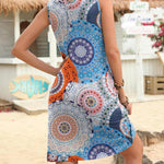 Zeagoo V Neck Sleeveless Sundresses Boho Beach Dress with Pockets