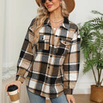 Zeagoo Women's Checked Shirt-Jacket