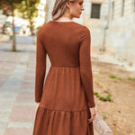 Zeagoo Women's Autumn Dress Long Sleeve Round Neck Knitted Dress