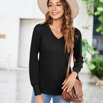 Zeagoo Long Sleeve Shirts for Women V Neck Casual Sweaters
