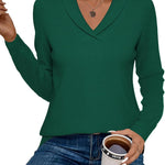 Zeagoo Sweaters for Women Long Sleeve Shirts V Neck Knit Pullover