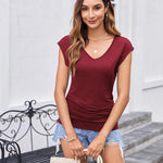 Zeagoo Tank Top Women's Elegant Pleated Tops (DE Only)