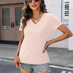 Zeagoo Women Casual Soft V Neck Basic Tee Tops