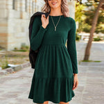 Zeagoo Women's Autumn Dress Long Sleeve Round Neck Knitted Dress