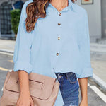 Zeagoo Solid Color Casual Long Sleeve Pocket Blouse for Women Casual Work Office Loose Fit 2026 | Under