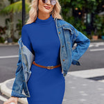 Zeagoo Women's Bodycon Dress Long Sleeve Slim Fit Turtleneck Dress