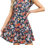 Zeagoo Women's Dress Round Neck Knee-Length Casual Dress (DE Only)