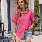 Zeagoo Short Sleeve Button Down Shirt Casual Loose Fit Blouses