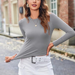 Zeagoo Women Y2K Crewneck Long Sleeve Slim Fit T-Shirt