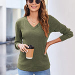 Zeagoo Long Sleeve Shirts for Women V Neck Casual Sweaters