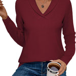 Zeagoo Sweaters for Women Long Sleeve Shirts V Neck Knit Pullover