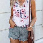 Zeagoo Women V Neck Lace Tank Tops