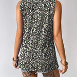 Zeagoo Tank Top Blouses Scooped Neck Pleated Front Shirts