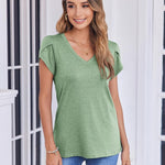 Zeagoo Shirts Casual Short Sleeve Tees Dressy Casual Patel Blouses