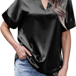 Satin Silk Blouse Tops - Zeagoo (Us Only)