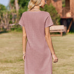 Zeagoo Damen Baumwolle Kleider Casual mit Taschen A-Linie Einfarbig (DE Only)