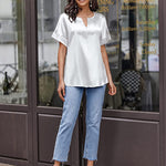 Satin Silk Blouse Tops - Zeagoo (Us Only)