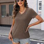 Zeagoo Women Casual Soft V Neck Basic Tee Tops