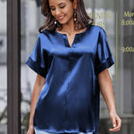 Satin Silk Blouse Tops - Zeagoo (Us Only)